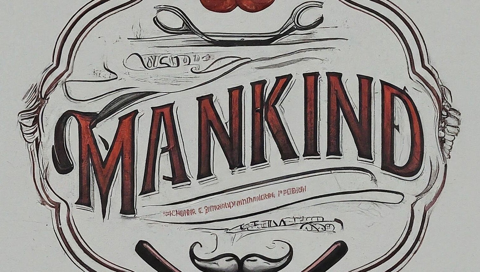 Mankind barbershop logo sign in Calgary, Alberta, CA with vintage design elements.