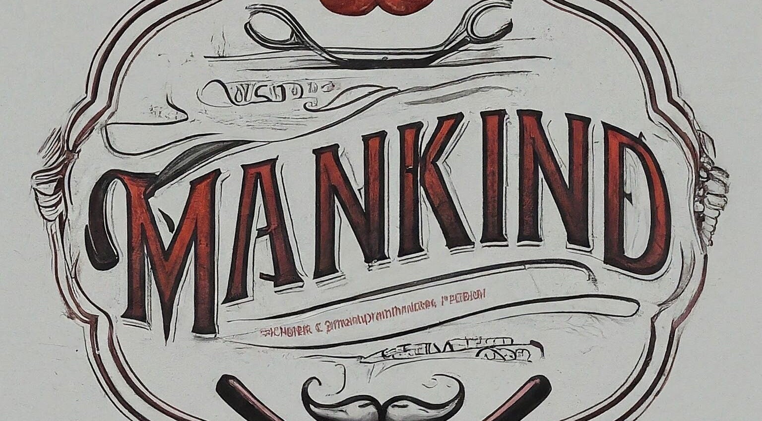 Mankind barbershop logo sign in Calgary, Alberta, CA with vintage design elements.