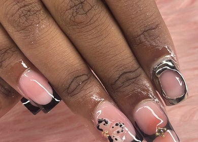 Elegant nail art showcasing glossy designs at arushisnails, Crawley, England, GB.