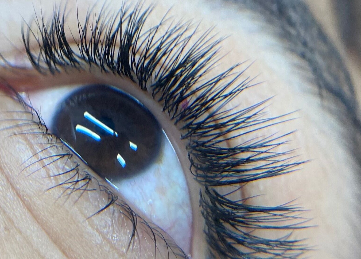 Primer plano de extensiones de pestañas en SHENLASH, Santiago De Querétaro, Querétaro, MX.