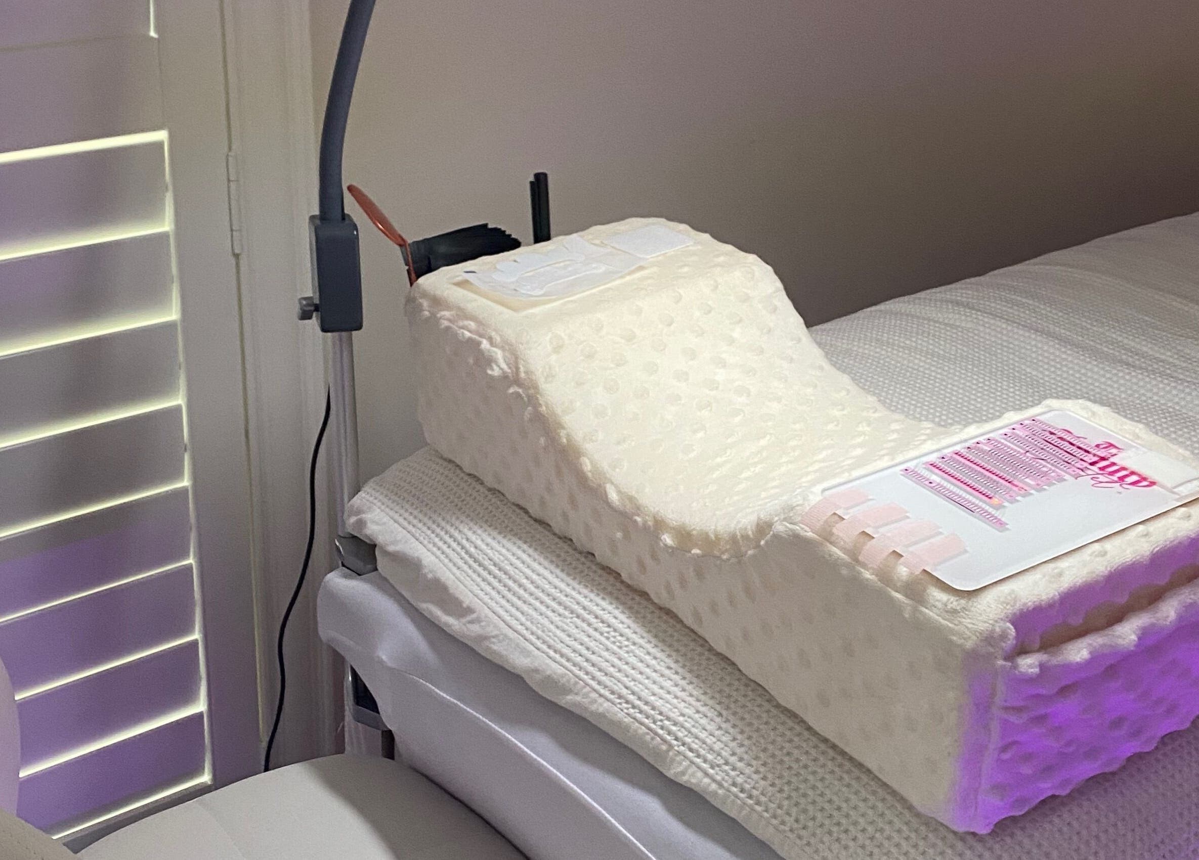 Cozy, plush treatment bed at Lollie Lash Lounge, Upper Coomera, Queensland, AU, perfect for relaxation.