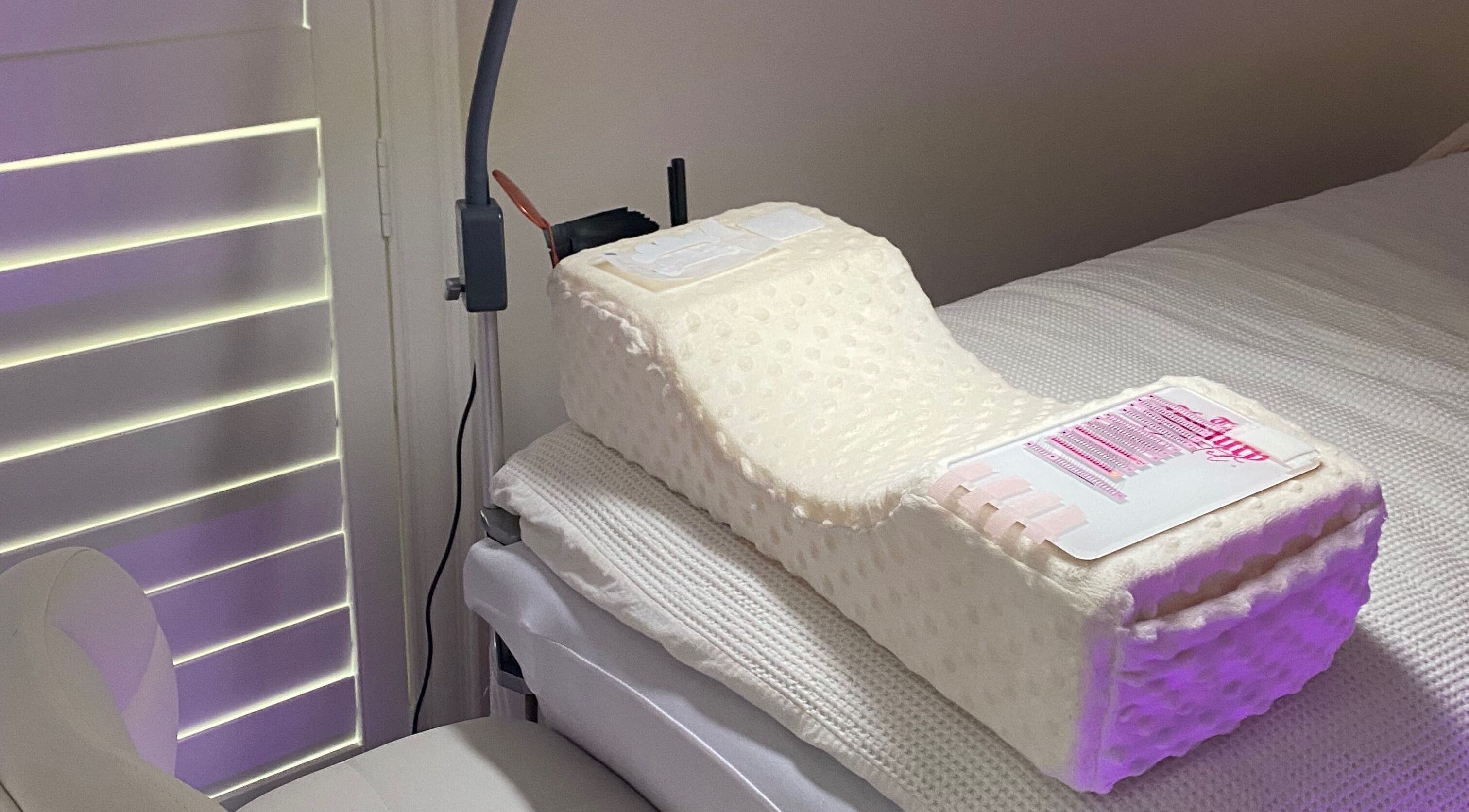 Cozy, plush treatment bed at Lollie Lash Lounge, Upper Coomera, Queensland, AU, perfect for relaxation.