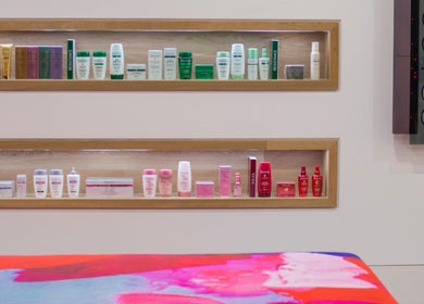 Beauty products displayed on modern shelves at Maison Tsumiki, Melbourne, Victoria, AU.