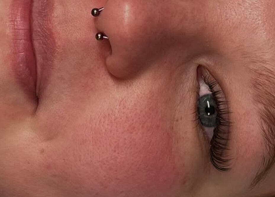 Close-up of beautifully enhanced lashes at Golden Beauty Bar, Peats Ridge, New South Wales, AU.