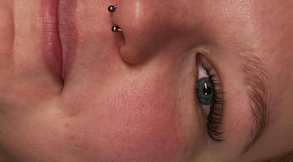 Close-up of beautifully enhanced lashes at Golden Beauty Bar, Peats Ridge, New South Wales, AU.