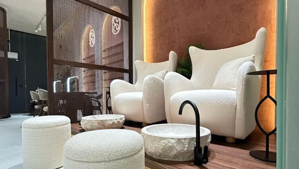 Relax in luxurious seating at Chamomile Salon | صالون كامومايل, Riyadh, SA for ultimate comfort and style.