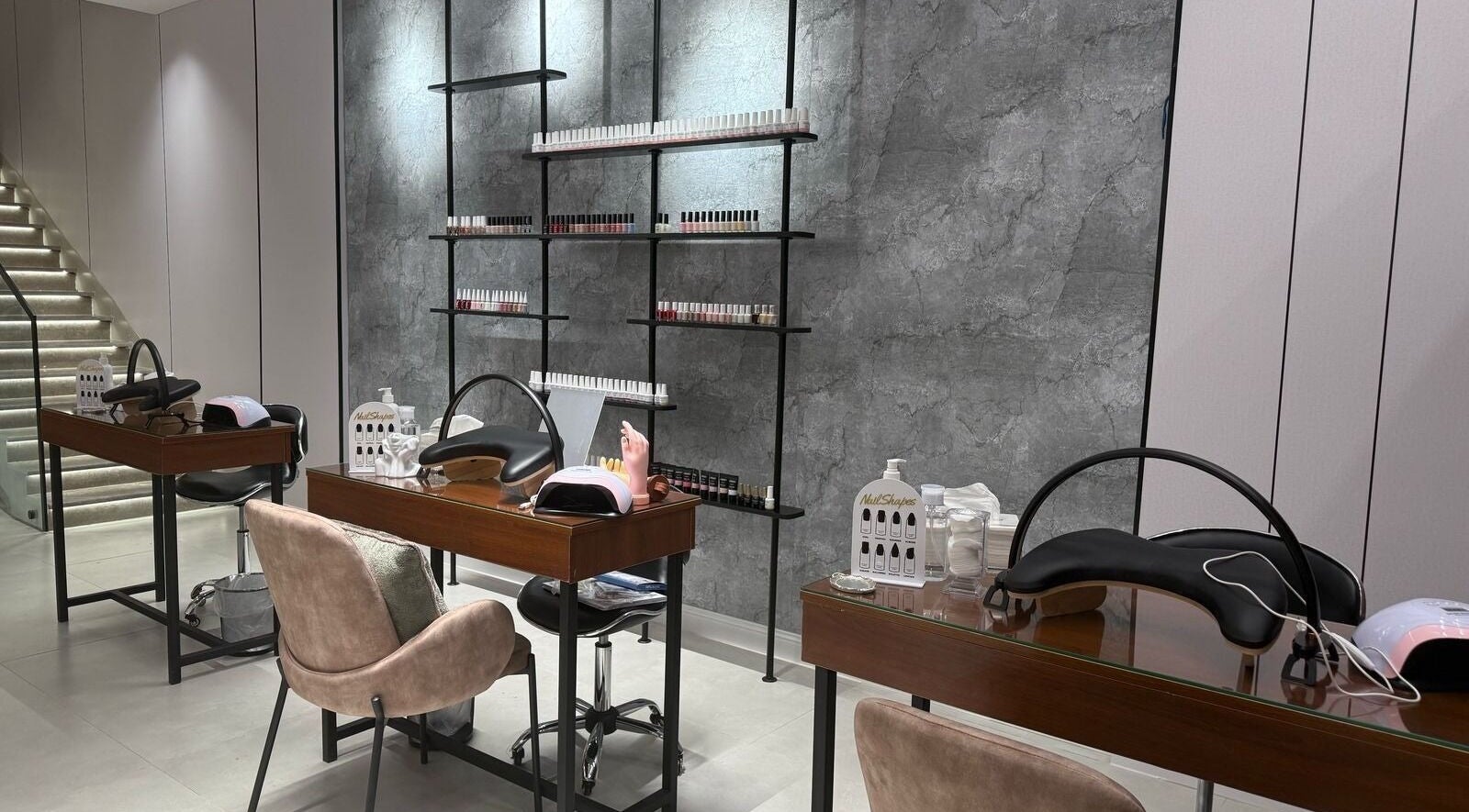 Elegant nail care stations at Mj Spa, Riyadh, Riyadh Province, SA showcasing a stylish and serene setting.