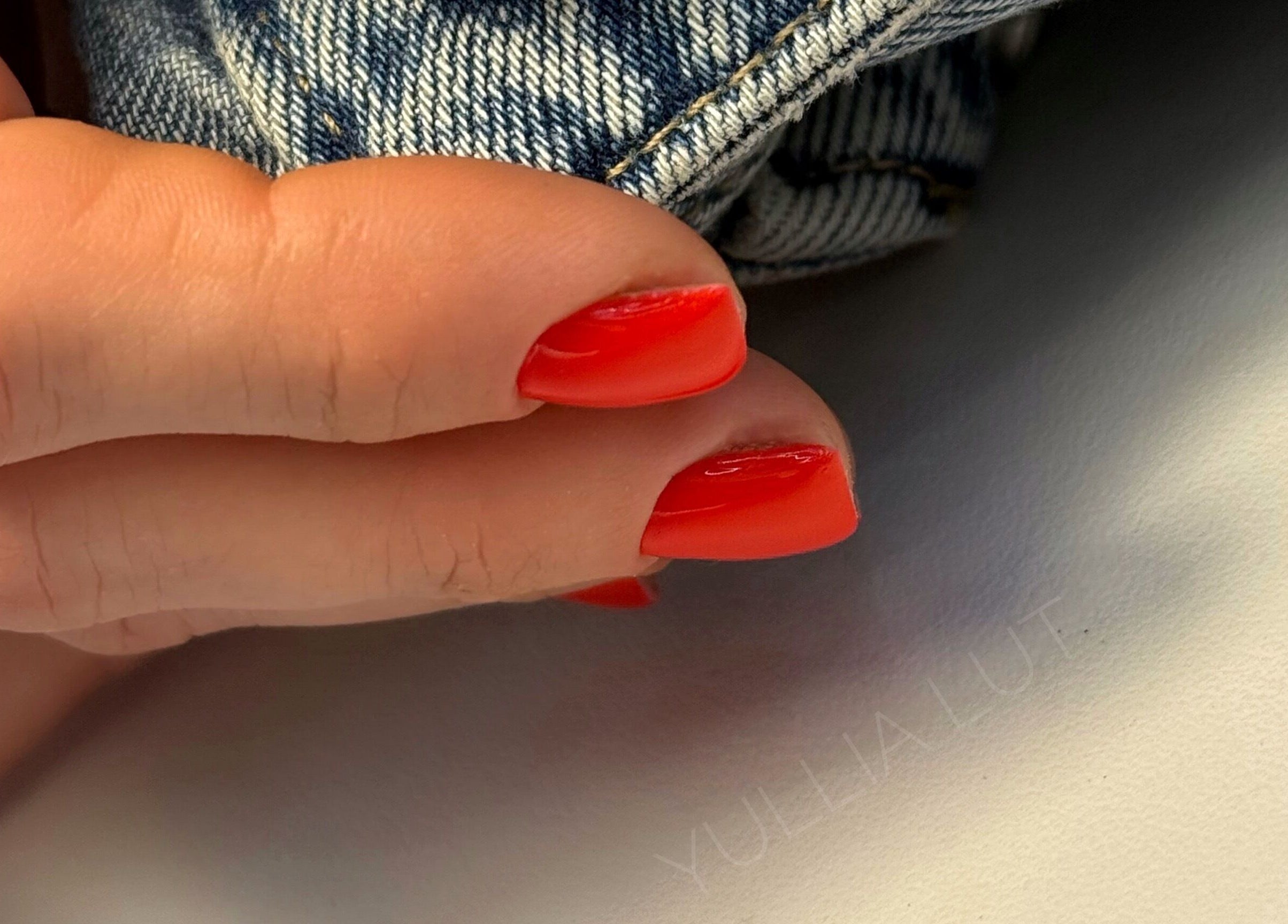 Red manicured nails at For.U From.U in Radstock, England, GB, showcasing elegant nail artistry.