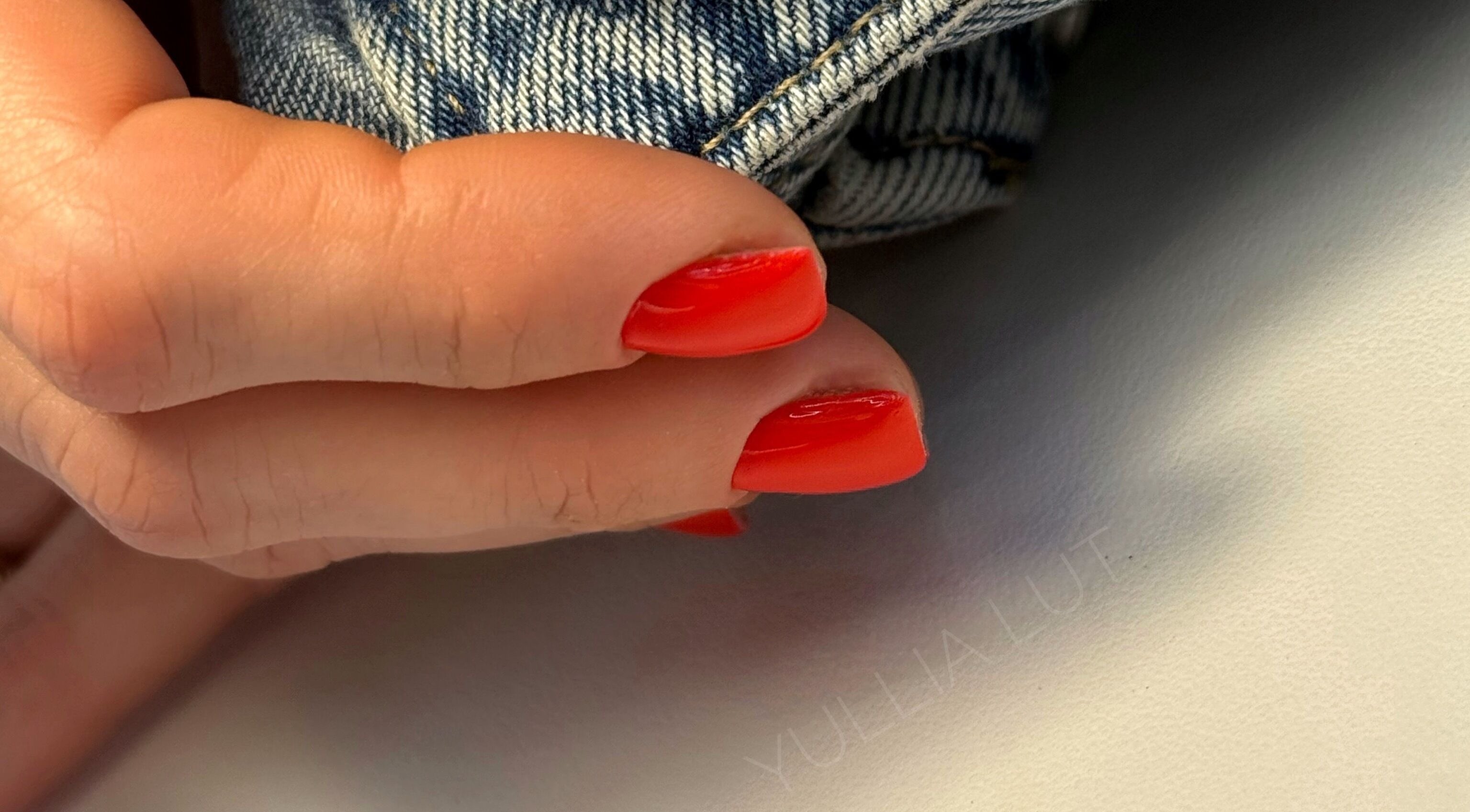 Red manicured nails at For.U From.U in Radstock, England, GB, showcasing elegant nail artistry.