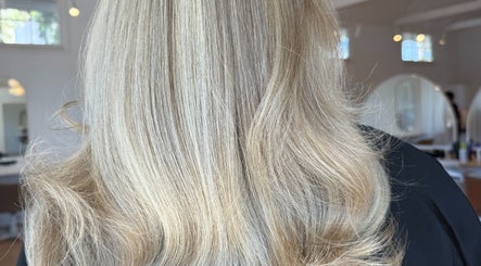 Blonde hair styled in soft waves at Studio Lumee, Everton Park, Queensland, AU