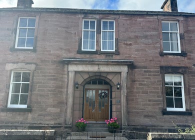 Fiona Dalziel Holistic Therapy's inviting stone facade in Alloa, Scotland, GB.