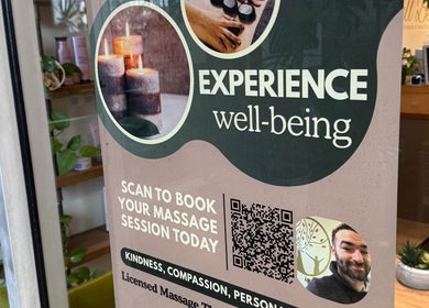 Well Being Akron massage booking poster, featuring Korey Cleaver, in Akron, Ohio, US.