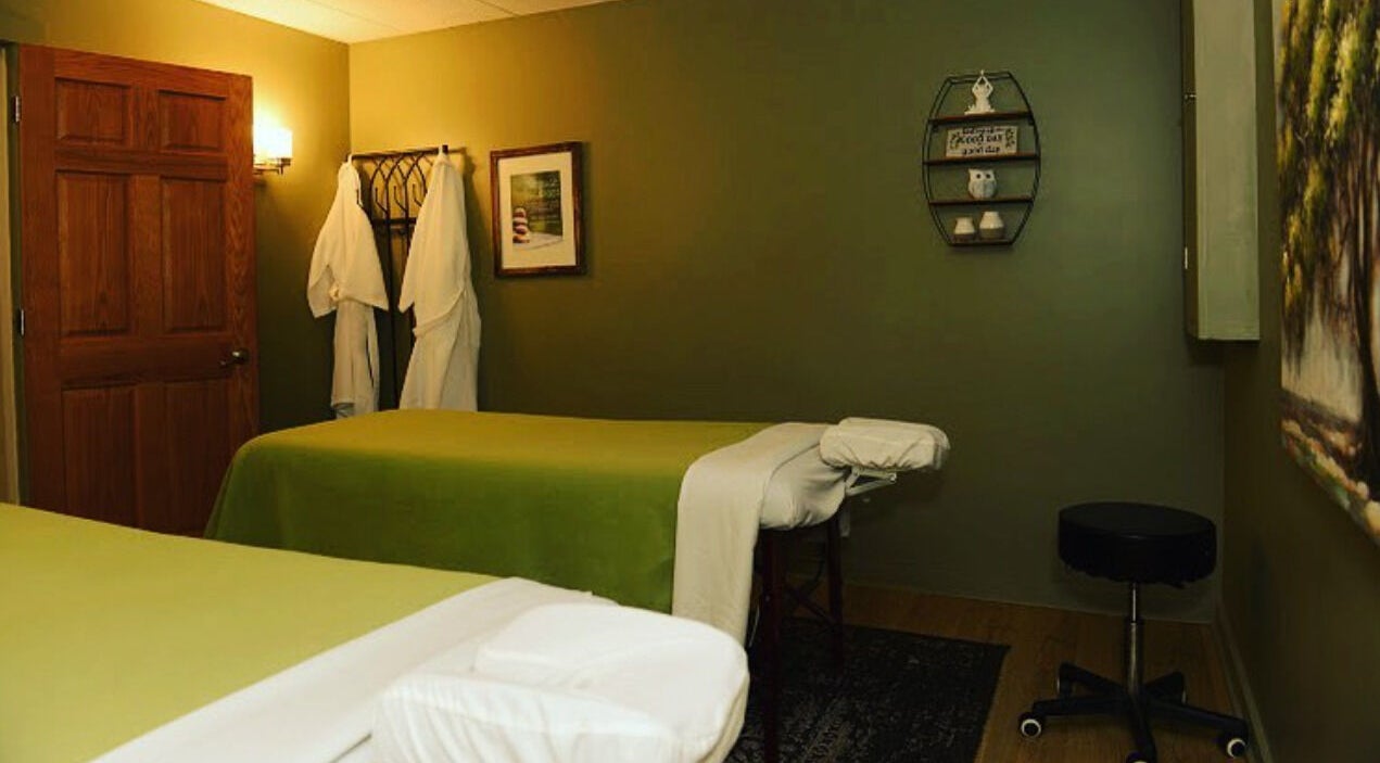 Cozy massage room at Licensed Massage Therapist Korey Cleaver at Well Being Akron in Akron, Ohio, US.