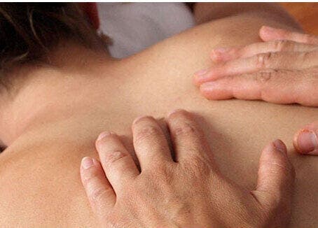 Relaxing back massage at Therapy & Life Centre, Coulsdon, England, GB showcasing soothing wellness treatment.