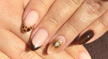 Stylish brown nail art at In The Buff by Marizelle, Cape Town, Western Cape, ZA.