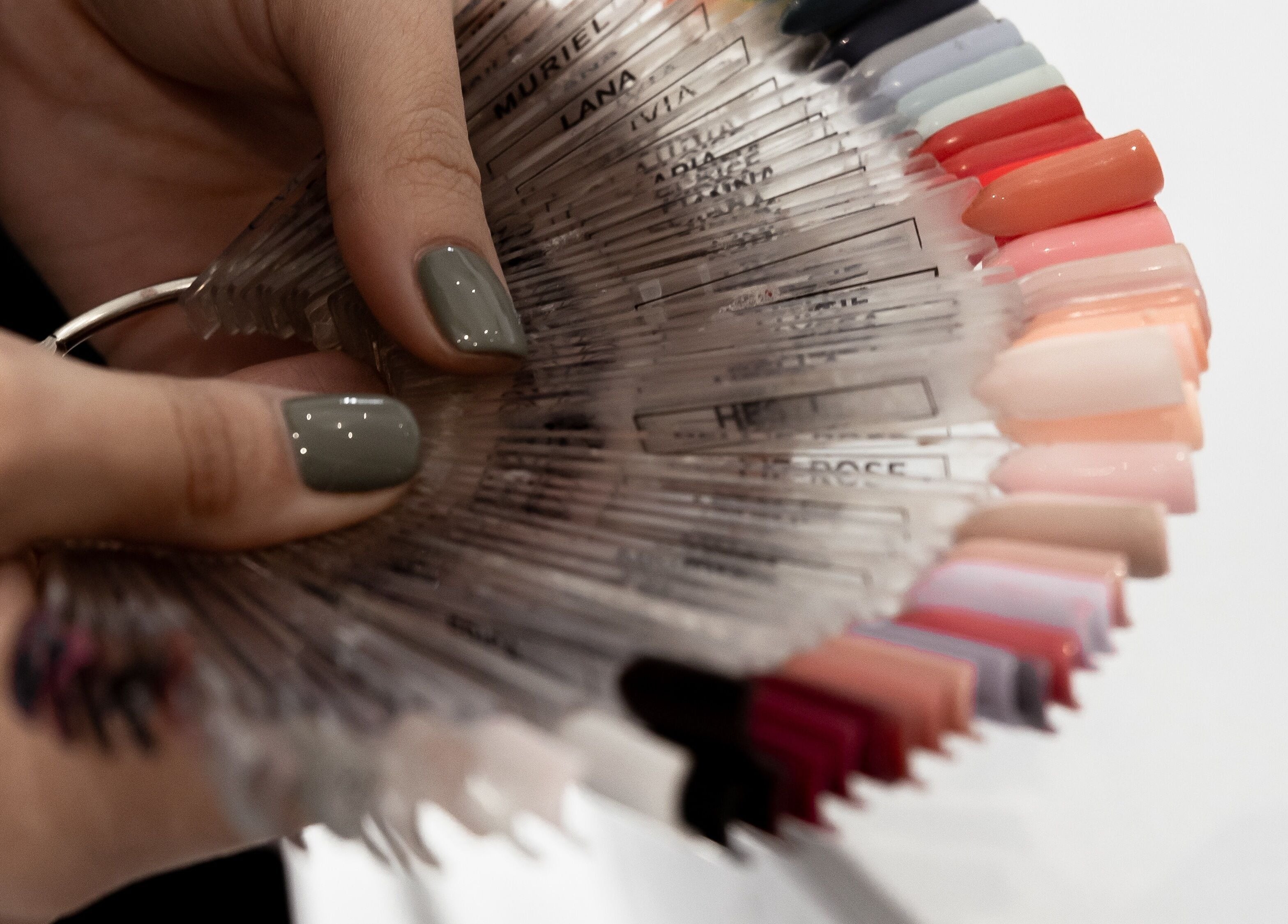 Colorful nail swatches at Duet Aesthetics Laser & Beauty, Lydenburg, Mpumalanga, ZA.