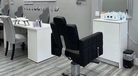 Modern salon chairs at Diamond Beauty, Surrey, British Columbia, CA, showcasing elegance and style.