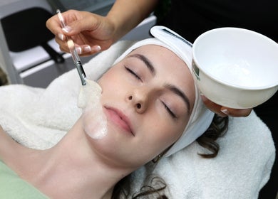 Facial treatment at Beautyology in Ooltewah, Tennessee, US, enhancing skin glow.