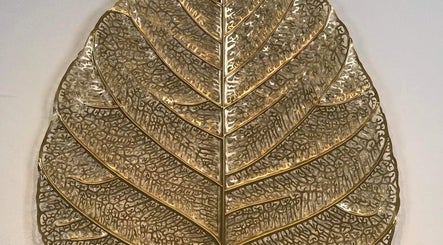 Elegant golden leaf decor at Laanna Spa Valkenburg, Valkenburg, Limburg, NL.