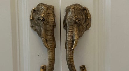 Ornate elephant door handles at Laanna Spa Valkenburg, Valkenburg, Limburg, NL showcasing unique decor.
