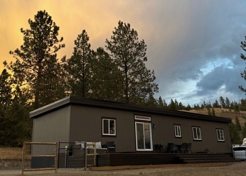 Lashes by Alicia in Kamloops, British Columbia, CA, featuring a serene studio at sunset surrounded by trees.