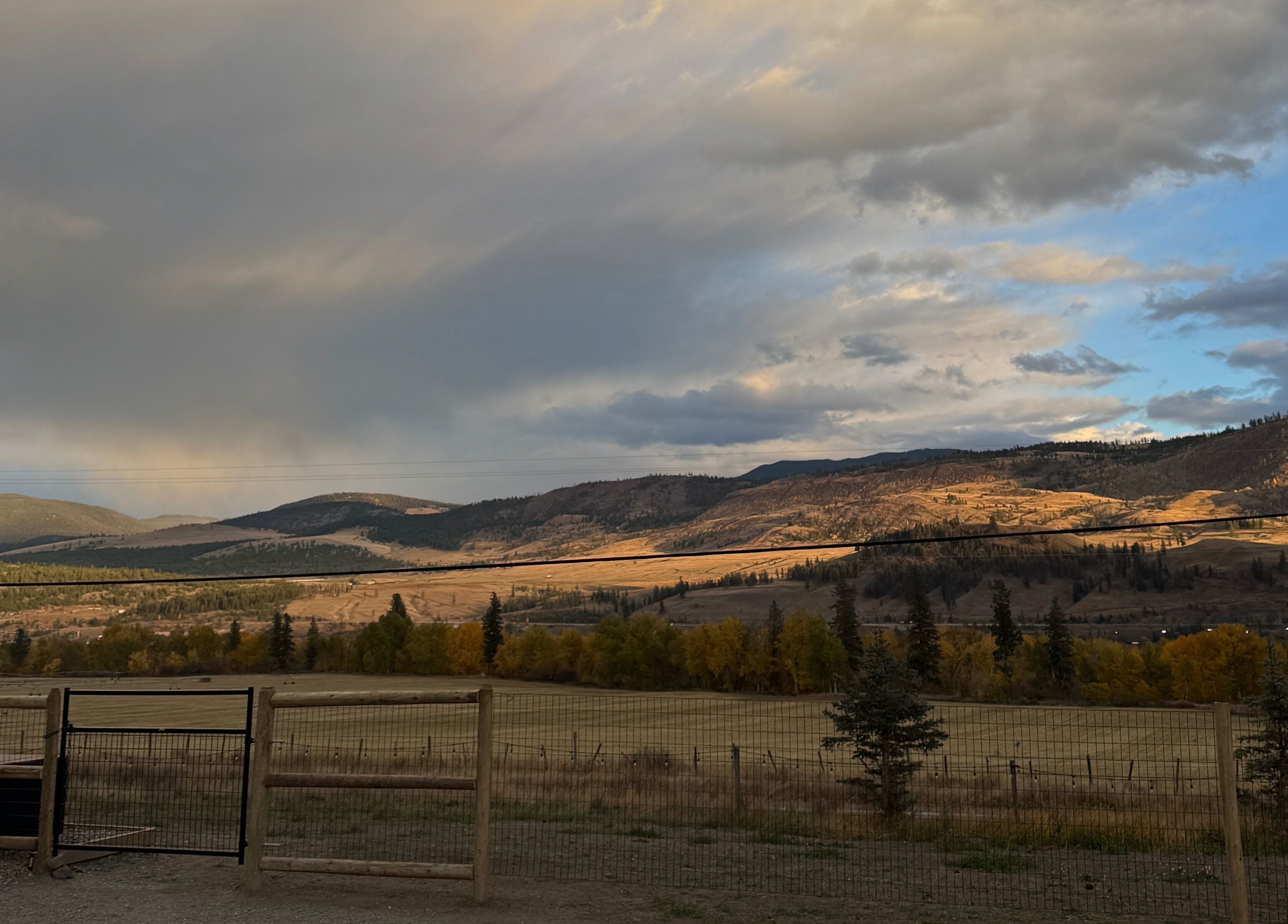 Scenic view of mountains and fields near Lashes by Alicia, Kamloops, British Columbia, CA.
