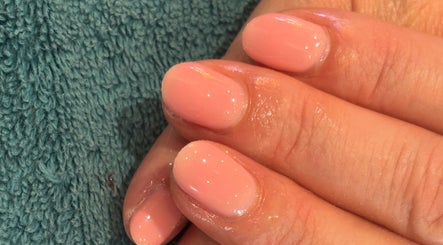 Close-up of a freshly manicured hand at Beauty on the Green, Timperley, England, GB.
