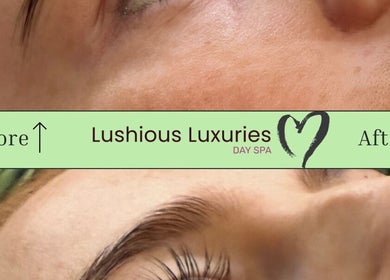 Before and after lash treatment at Lushious Luxuries, Belfast, Northern Ireland, GB.