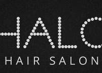 Logo of Halo Hair & Beauty, Wythenshawe, England, GB showcasing stylish dot design on black background.