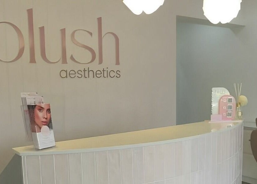 Reception area at Blush Aesthetics in Avoca Beach, New South Wales, AU showcasing elegant decor.