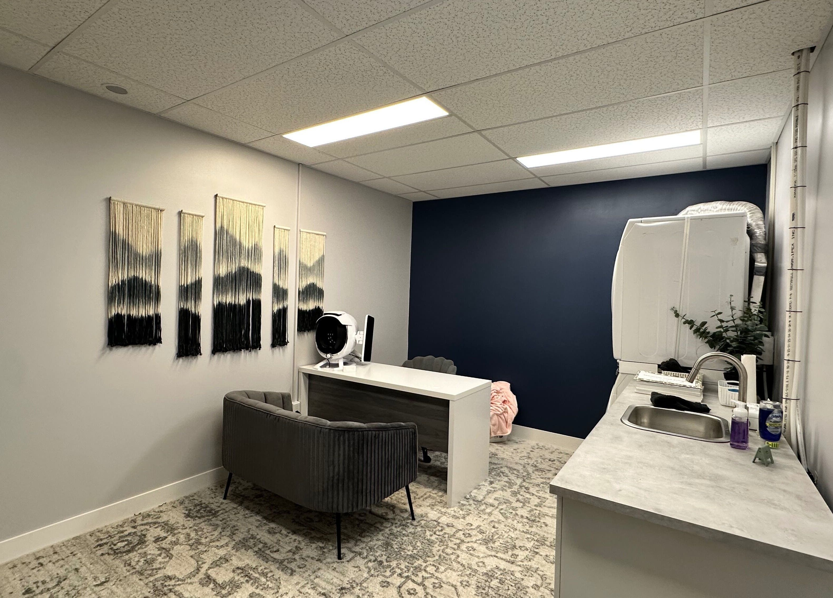 Spa room at Radiate Skin Wellness in Whitecourt, Alberta, CA with elegant decor and modern facilities.