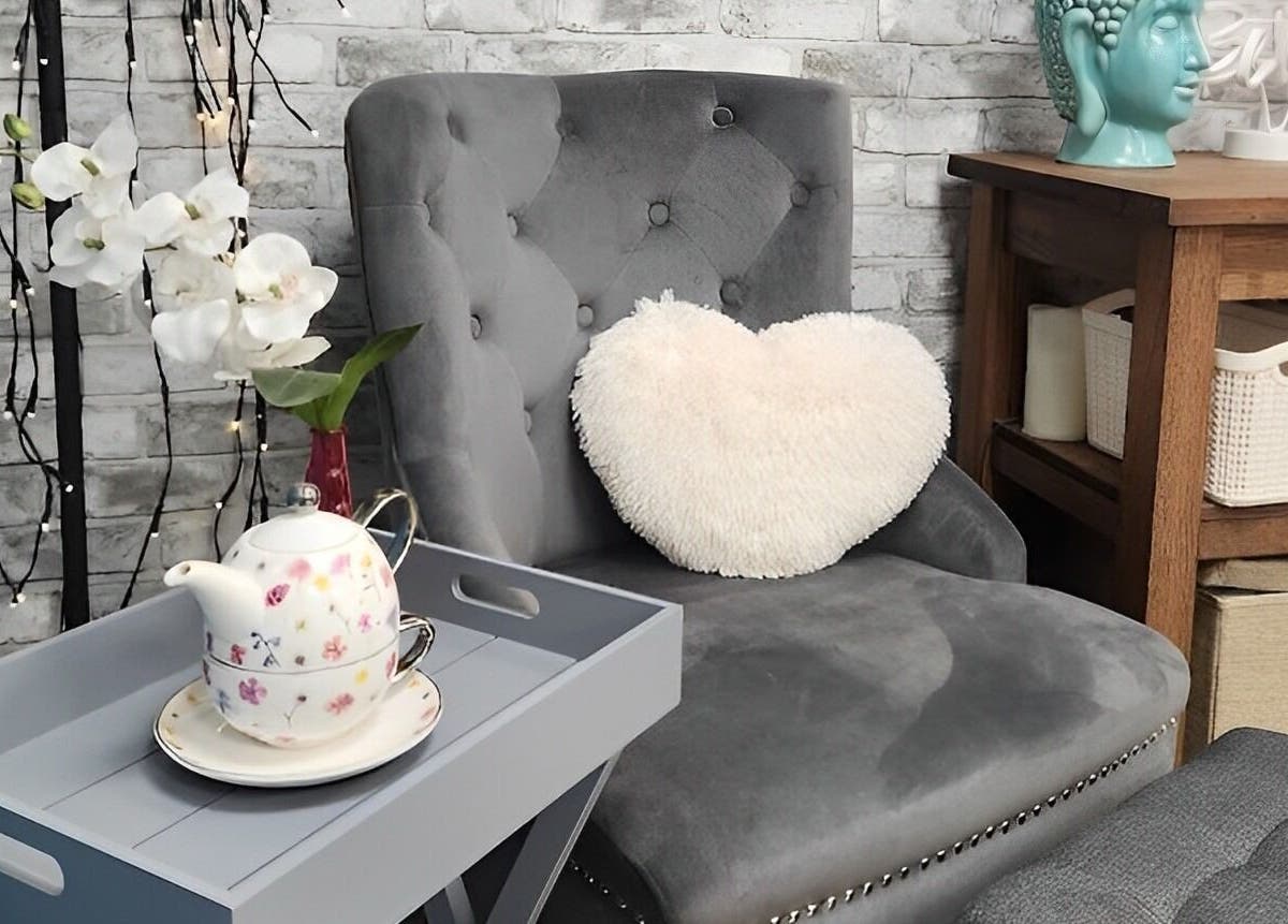 Tranquil seating area at Orchids Spa and Beauty training Ltd, Stourport-on-Severn, England, GB featuring plush decor.