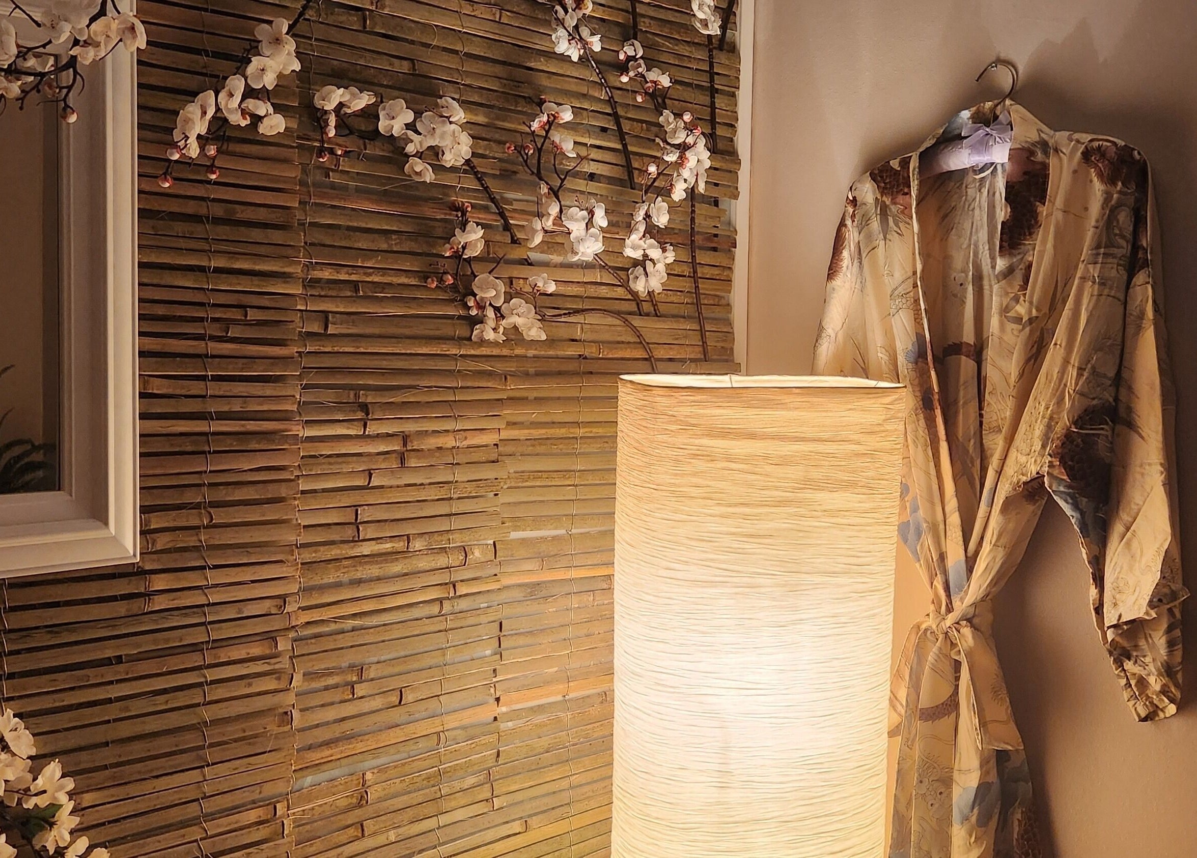 Relaxing bamboo decor and floral accents at Orchids Spa and Beauty training Ltd, Stourport-on-Severn, England, GB.