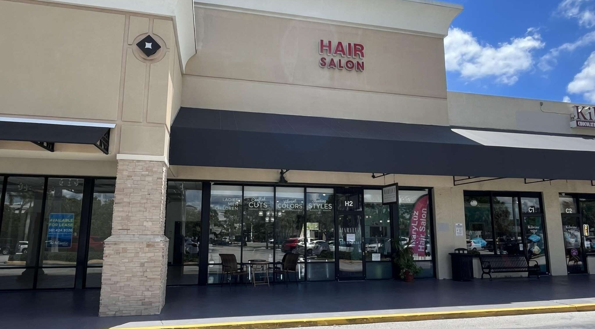 Exterior of MaryLuz Hair Salon in Jupiter, Florida, US with modern design and inviting entrance.