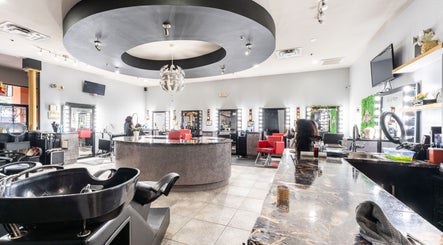 Bright and modern interior of Hair in Motion of New York - MetroWest, Orlando, Florida, US.