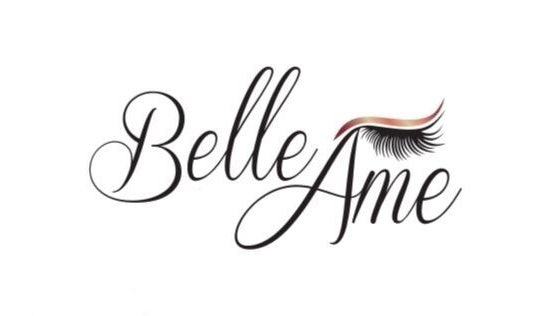 Belle Ame Beauty logo with elegant script and lash design in Bloemfontein, Free State, ZA.