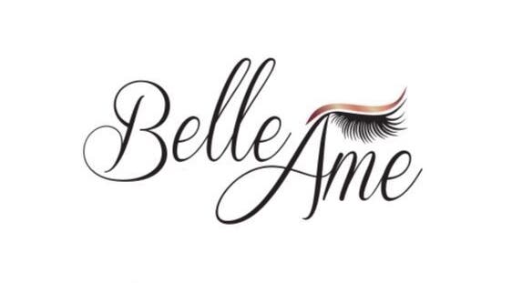 Belle Ame Beauty logo with elegant script and lash design in Bloemfontein, Free State, ZA.