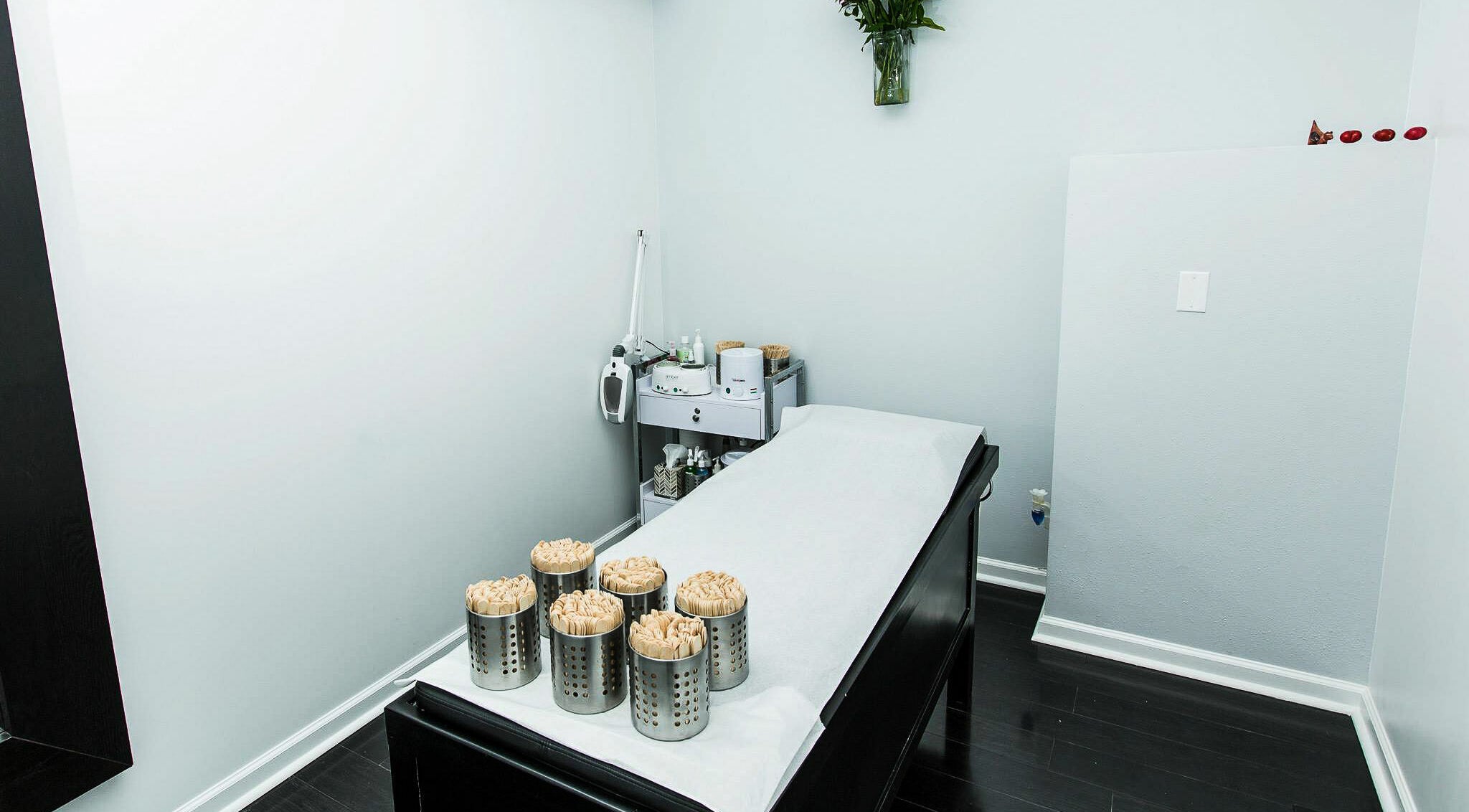 Tranquil waxing room at Braziliant Body Waxing in Ridgefield, Connecticut, US, showcasing professional setup.