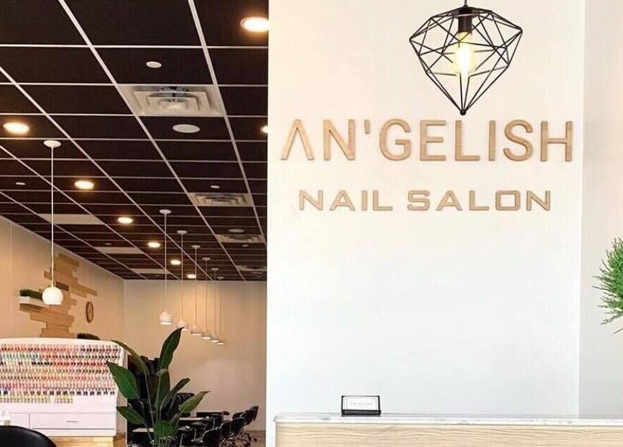 Modern interior of ANGELISH NAIL SALON in Lake Elmo, Minnesota, US. Features sleek decor and inviting ambiance.
