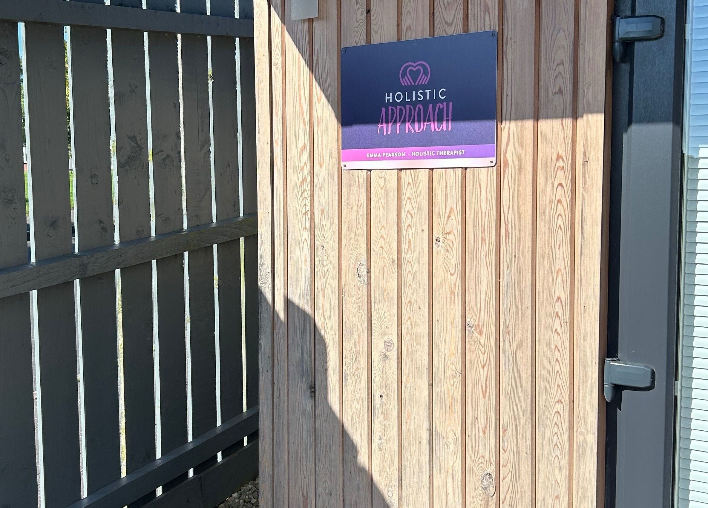 Entrance sign for Holistic Approach at Carrickfergus, Northern Ireland, GB.