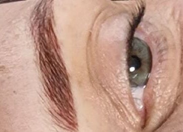 Close-up of a beautifully groomed eyebrow at Donnas Beauty Therapy, Dereham, England, GB.