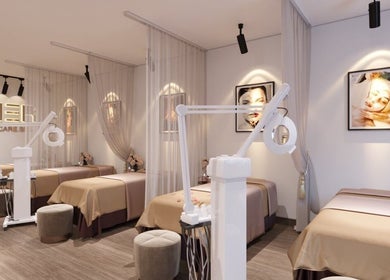 Elegant treatment room at Her Hải Phòng, featuring massage beds and ambient lighting in Hải Phòng, Hải Phòng, VN.