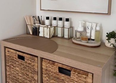 Beauty essentials neatly organized at Sarah Lawson Beauty, Dalkeith, Scotland, GB.