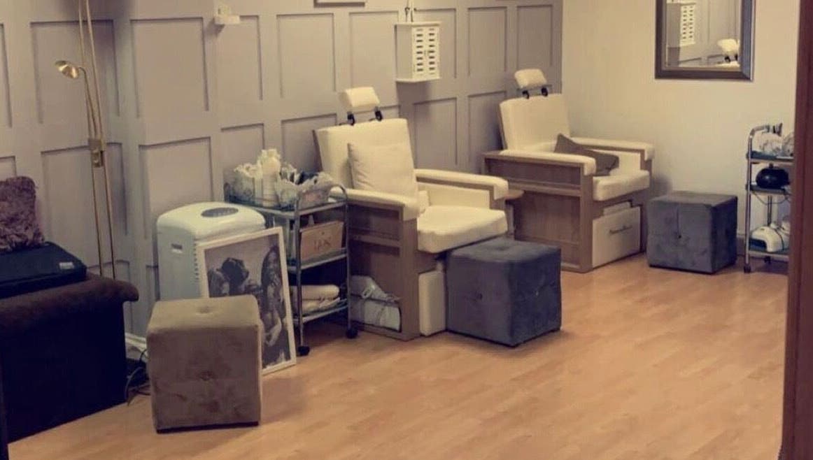 Cozy seating area at Beautevas Beauty and Tanning, Martlesham, England, GB.