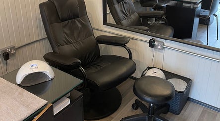 Polished of Swinton luxurious nail service setting with plush chairs in Swinton, England, GB.