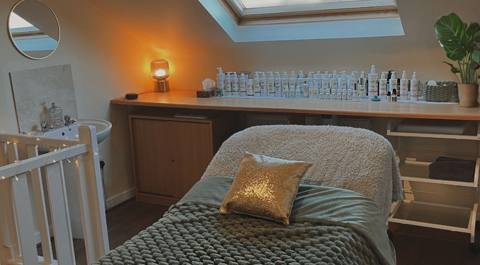 Relaxing treatment room at Beauty Care Sheffield, elegantly designed for wellness in Sheffield, England, GB.