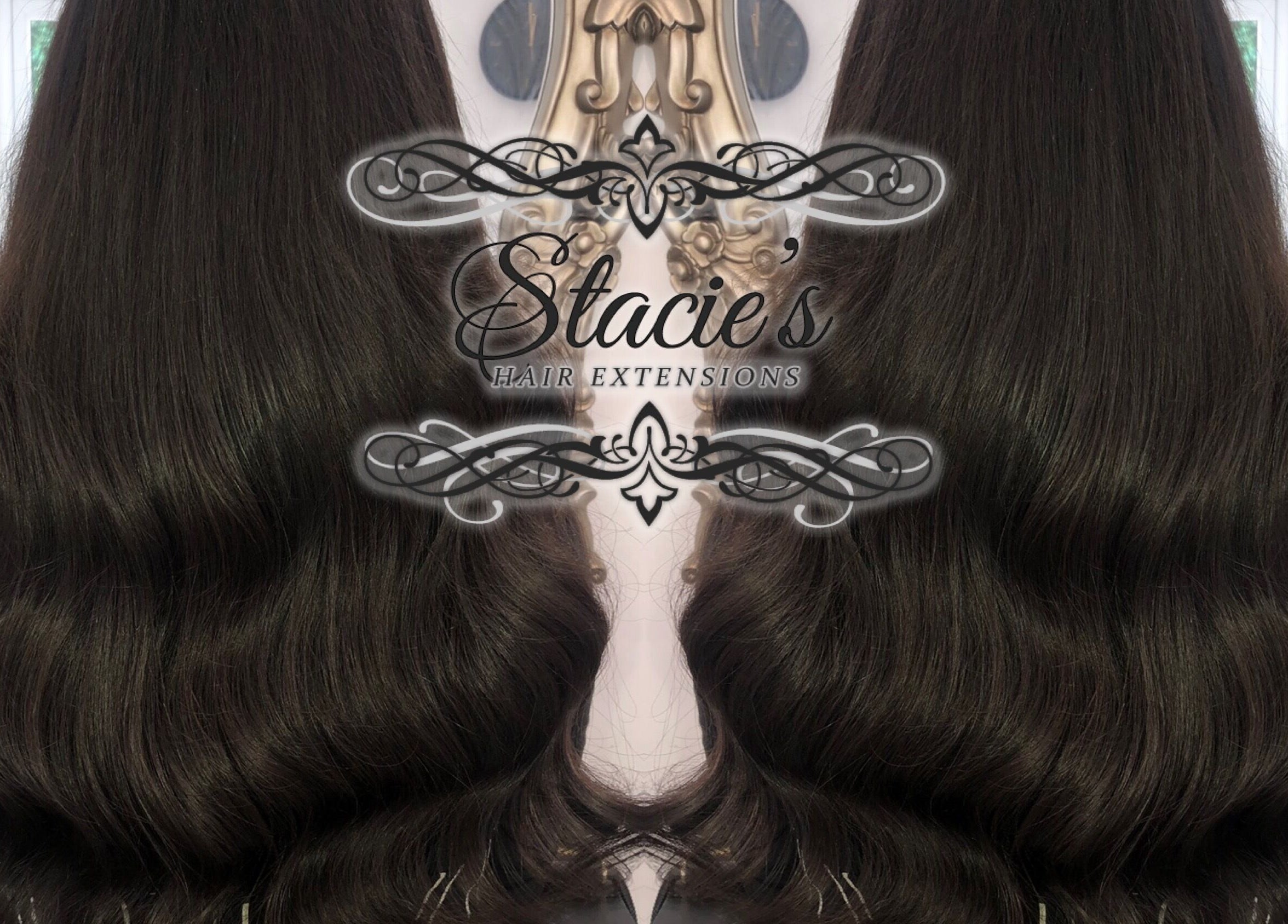 Luxurious dark hair extensions at Stacies Hair Extensions, enhancing beauty in Bradford, England, GB.