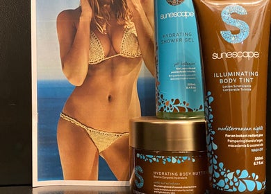 Sunscape products at Coco Aesthetics & Beauty in Coal Aston, England offering luxurious skin hydration.