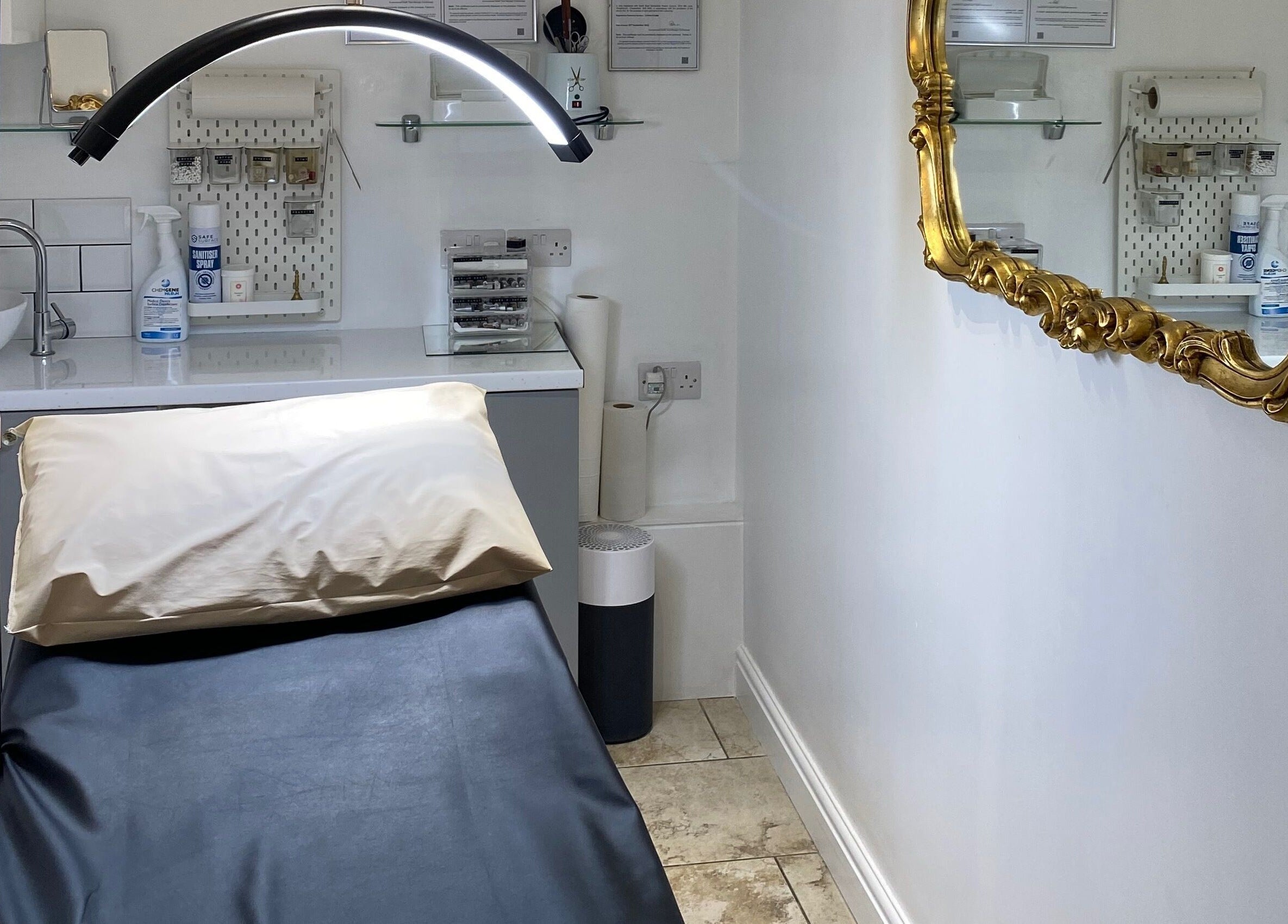 Elegant treatment room at Coco Aesthetics & Beauty, Coal Aston, England, GB, with luxurious decor and modern amenities.