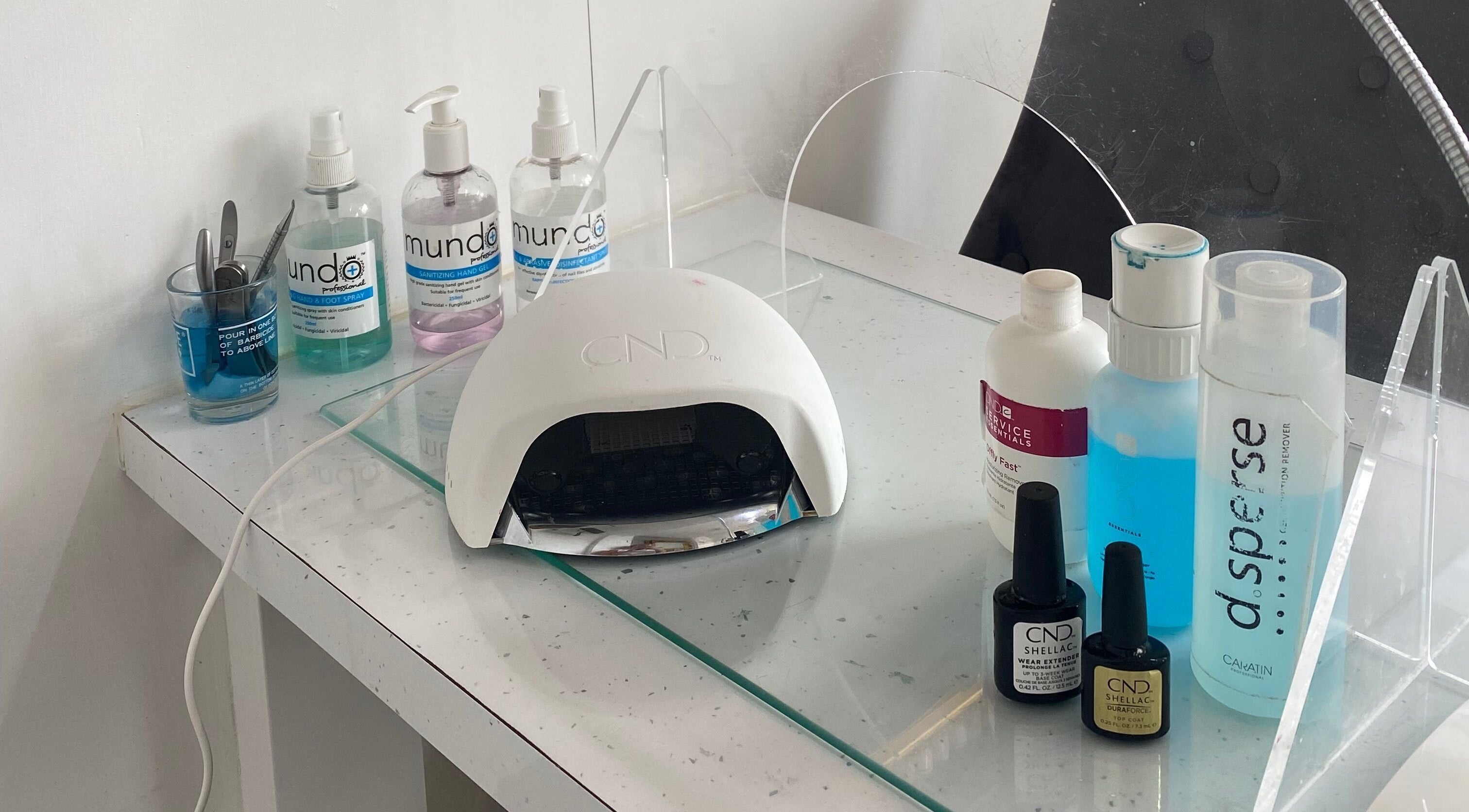 Nail care products and tools at Coco Aesthetics & Beauty in Coal Aston, England, GB.